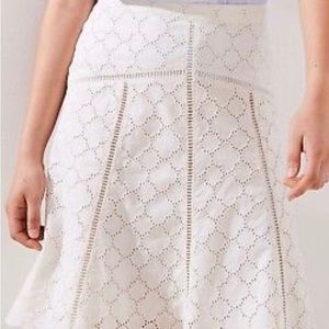 New with tags: Ann Taylor loft cotton cutout eyelet skirt size 0, whisper white